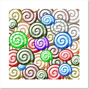 3D snail shells design Posters and Art